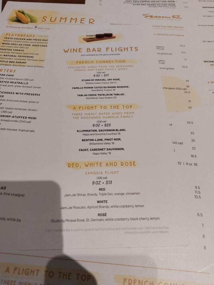 Seasons 52 - Paramus, NJ menu_pic
