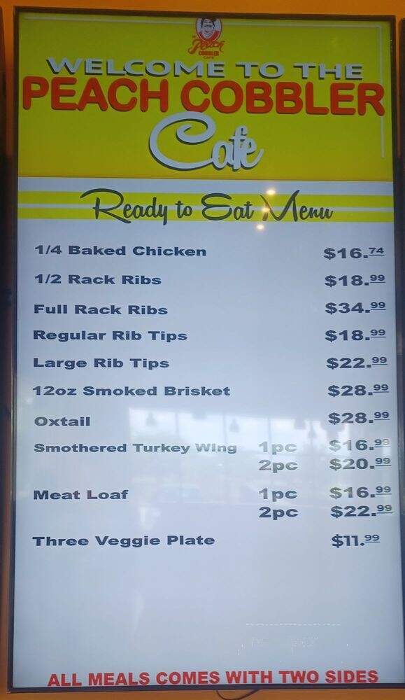 Peach Cobbler Cafe - Fayetteville, GA menu_pic