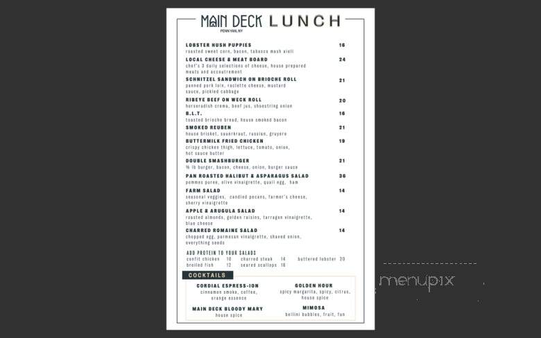 Main Deck - Penn Yan, NY menu_pic