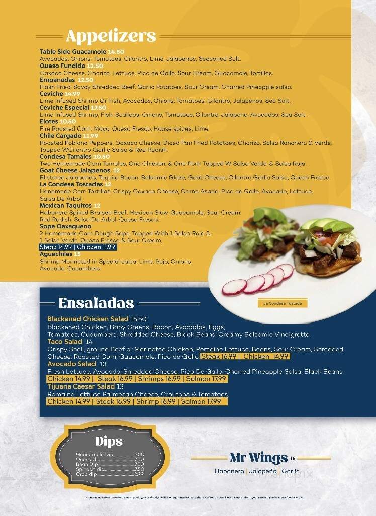 La Condesa Mexican Restaurant - Boca Raton, FL menu_pic