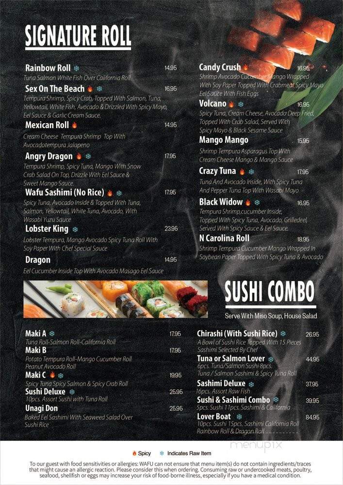 Wafu Japanese Steakhouse - Goldsboro, NC menu_pic