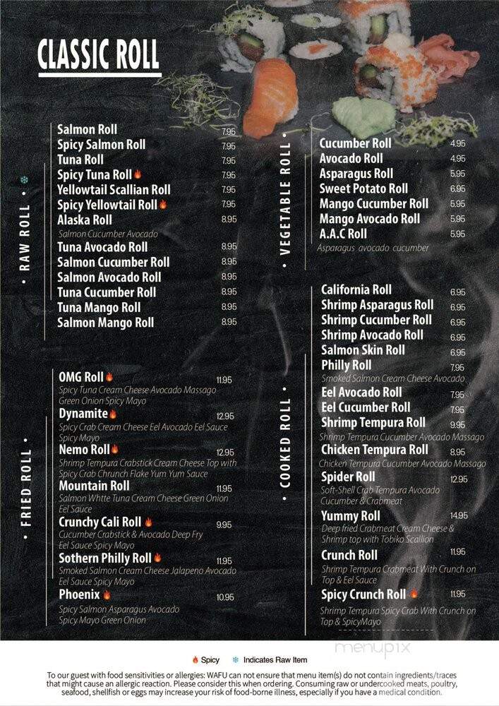 Wafu Japanese Steakhouse - Goldsboro, NC menu_pic