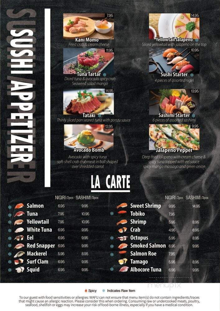 Wafu Japanese Steakhouse - Goldsboro, NC menu_pic