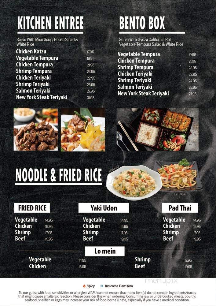Wafu Japanese Steakhouse - Goldsboro, NC menu_pic