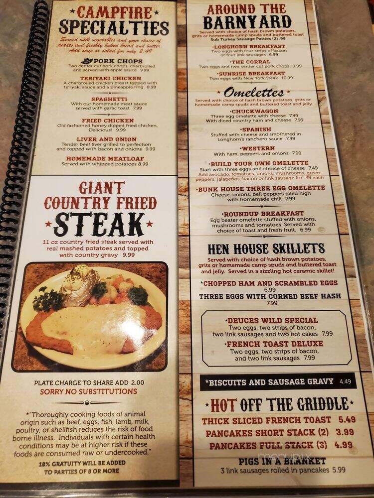 The Chuck Wagon Restaurant - Las Vegas, NV menu_pic