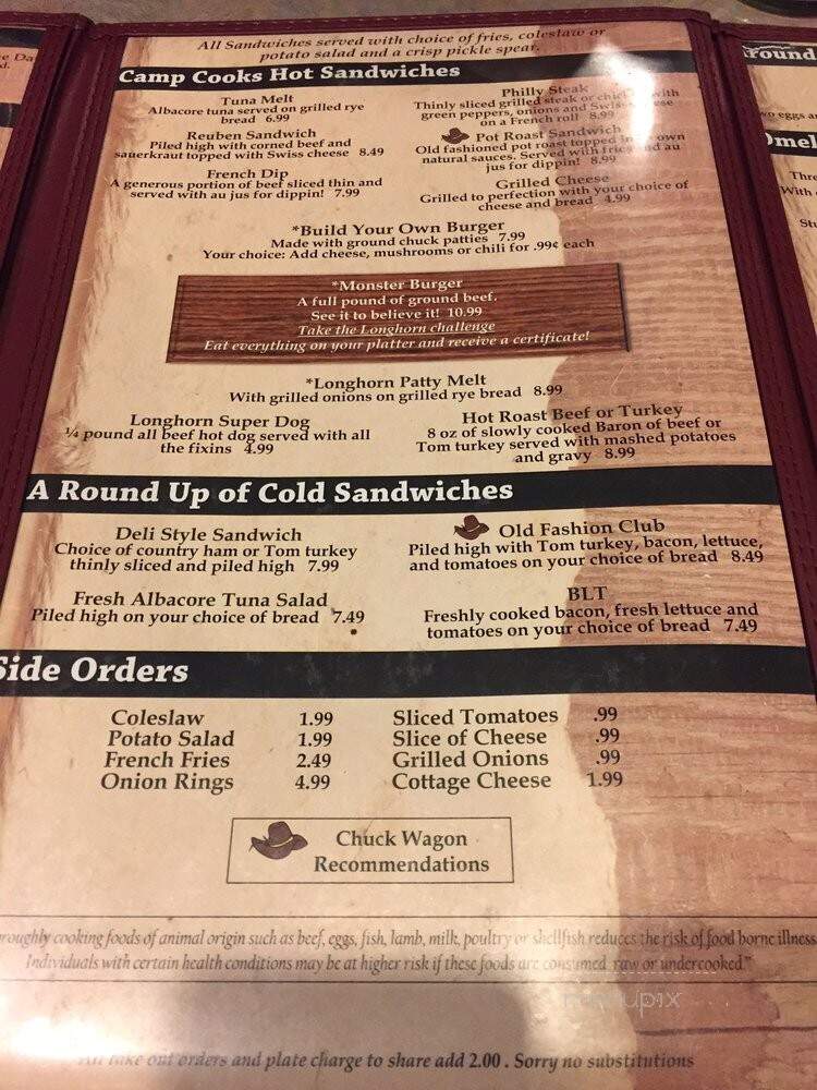 The Chuck Wagon Restaurant - Las Vegas, NV menu_pic