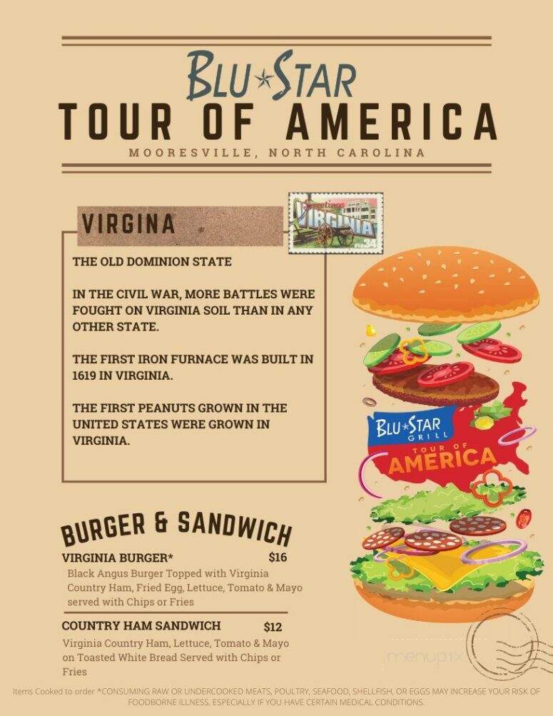 Blu Star Grill - Mooresville, NC menu_pic