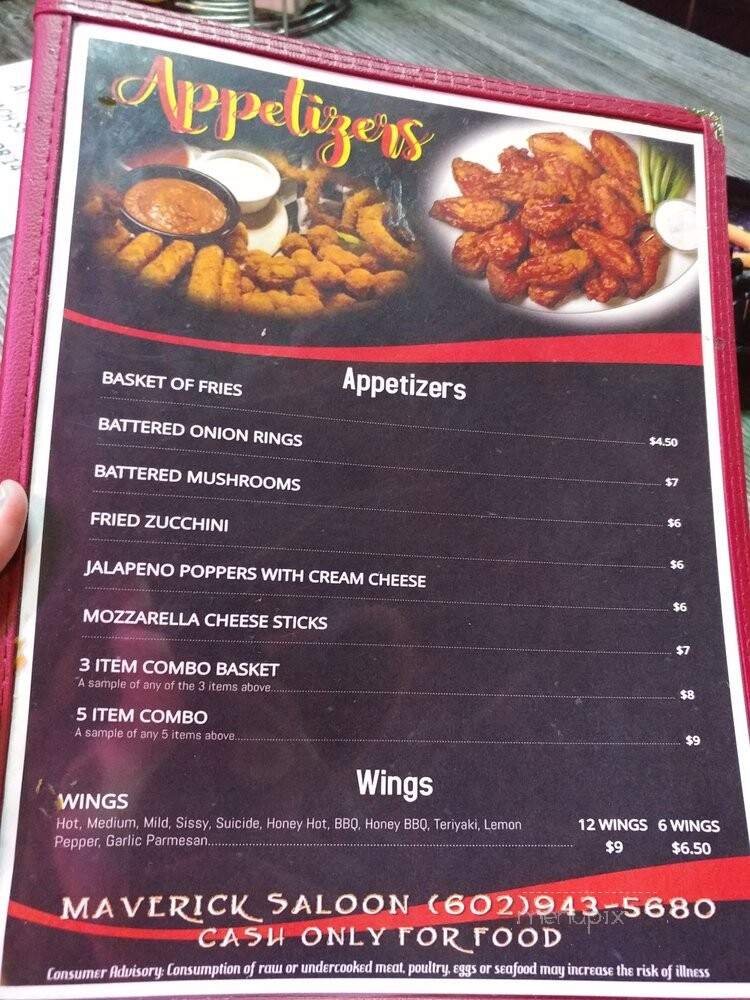 Maverick Saloon - Phoenix, AZ menu_pic