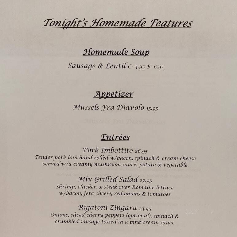 East Street Eatery - Wolcott, CT menu_pic