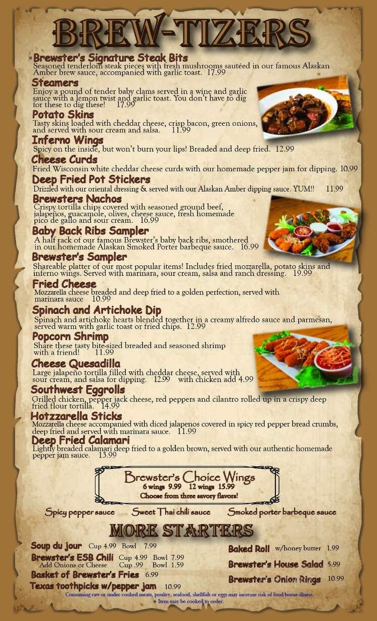 Brewsters Northgate - Fairbanks, AK menu_pic