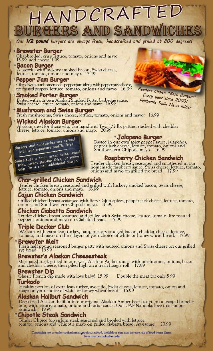 Brewsters Northgate - Fairbanks, AK menu_pic