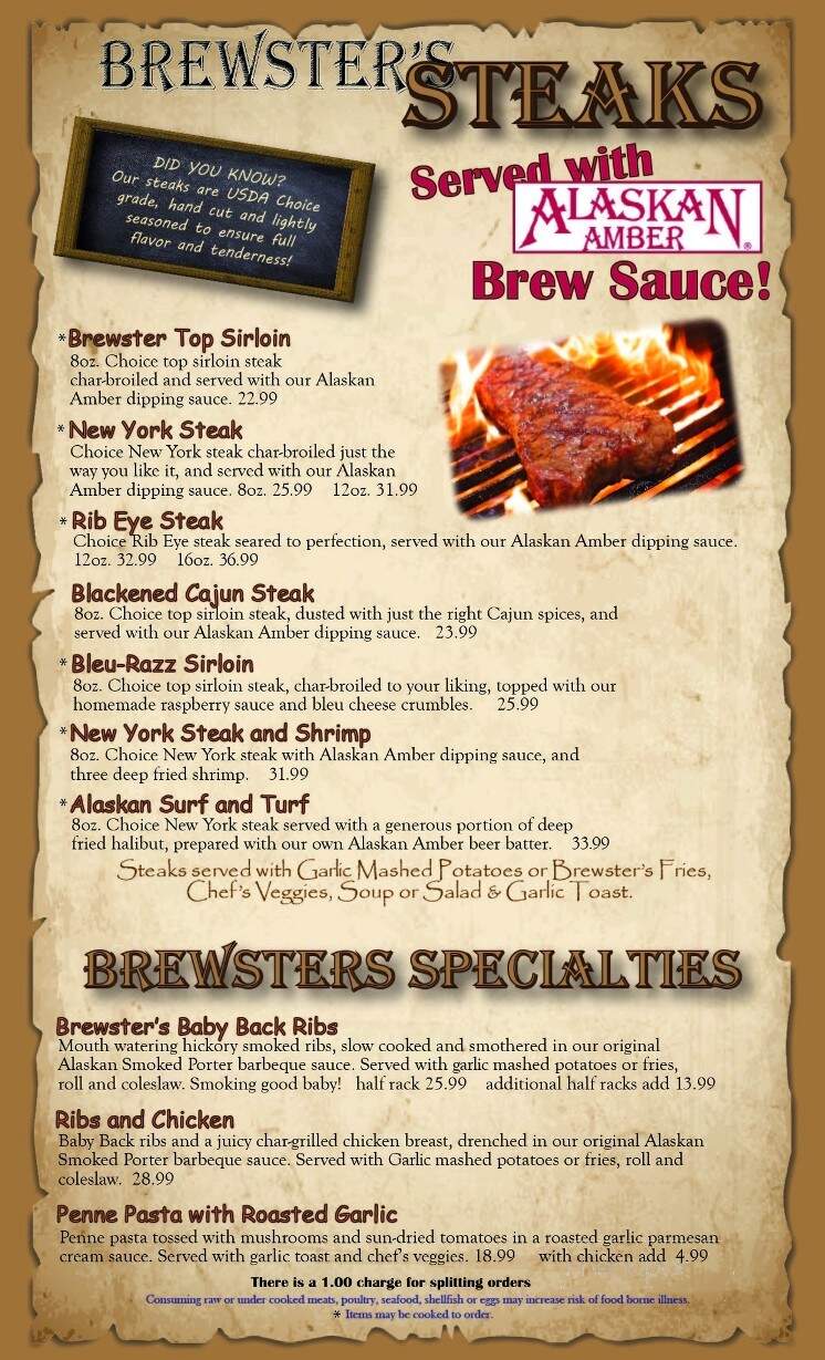 Brewsters Northgate - Fairbanks, AK menu_pic