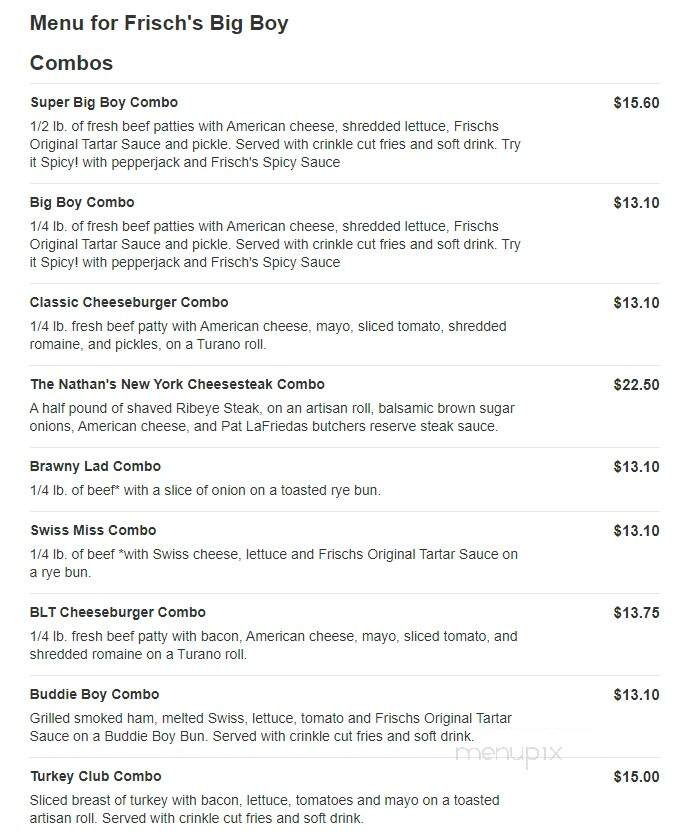 Frisch's Big Boy Restaurant - Harrison, OH menu_pic