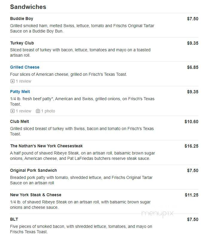 Frisch's Big Boy Restaurant - Harrison, OH menu_pic