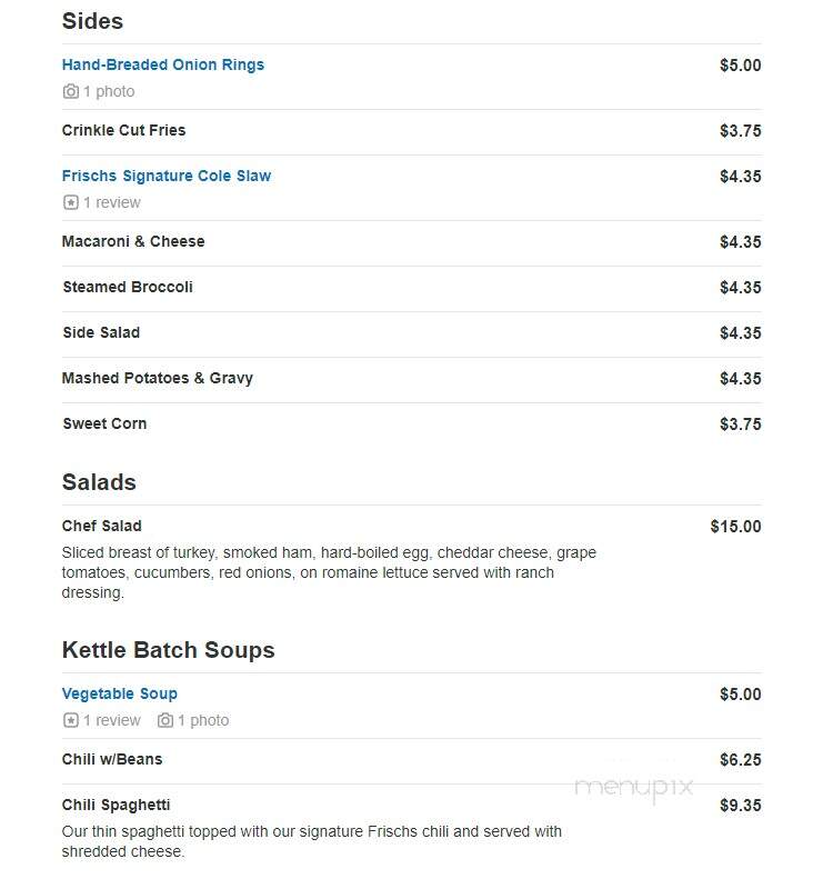 Frisch's Big Boy Restaurant - Harrison, OH menu_pic