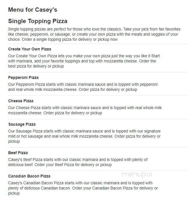 Caseys Carry Out Pizza - Garner, IA menu_pic