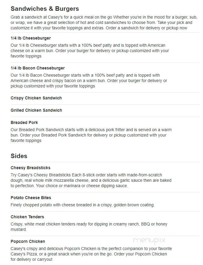 Caseys Carry Out Pizza - Garner, IA menu_pic