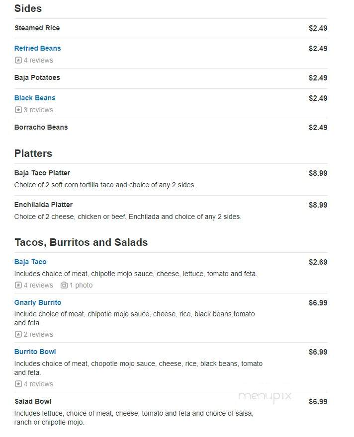3 Parrots Taco Shop - Benbrook, TX menu_pic