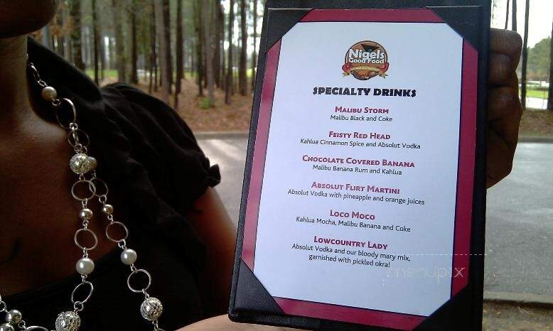 Nigel's Good Food - North Charleston, SC menu_pic