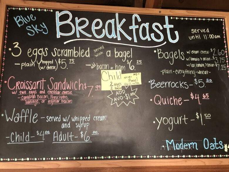 Bob's Blue Sky Cafe - Shaver Lake, CA menu_pic