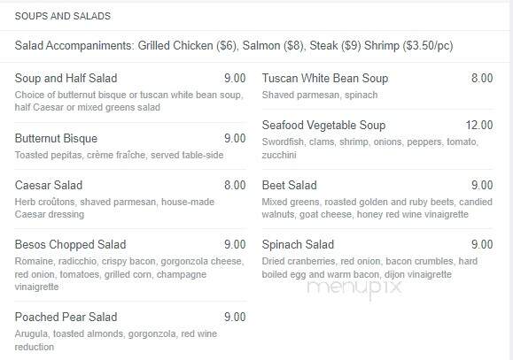 Besos Tea House - East Greenwich, RI menu_pic