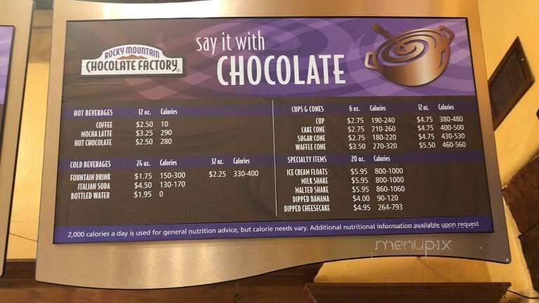Rocky Mountain Chocolate Factory - Taos, NM menu_pic