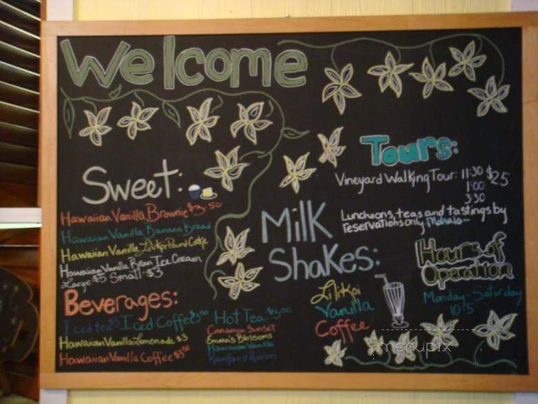 Hawaiian Vanilla Company - Paauilo, HI menu_pic