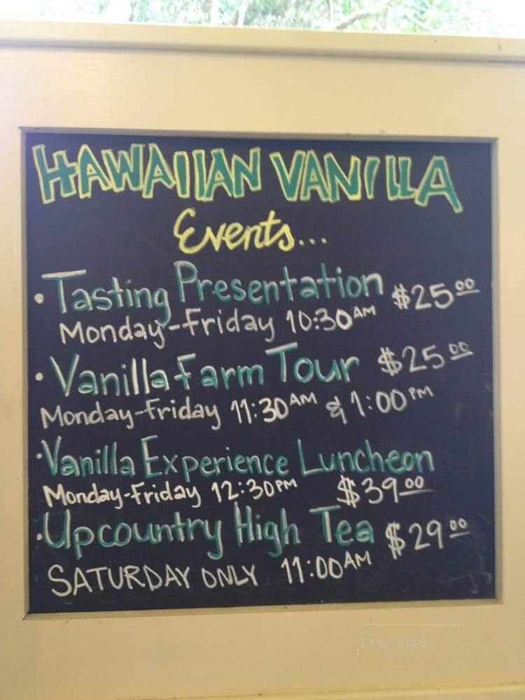 Hawaiian Vanilla Company - Paauilo, HI menu_pic