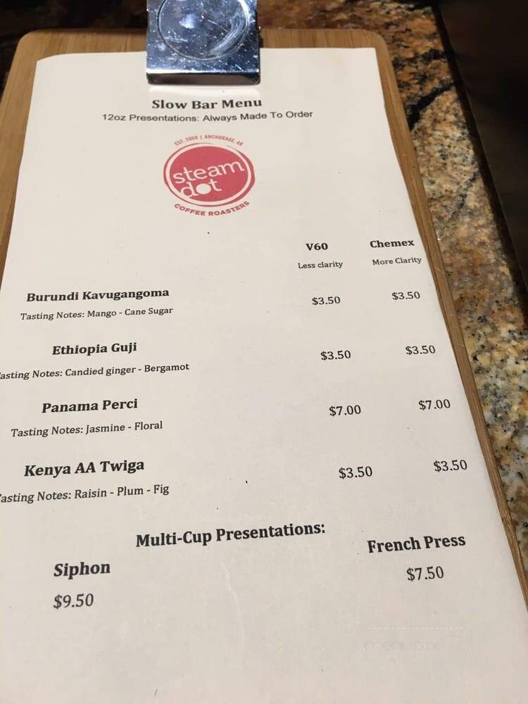 Steamdot - Anchorage, AK menu_pic