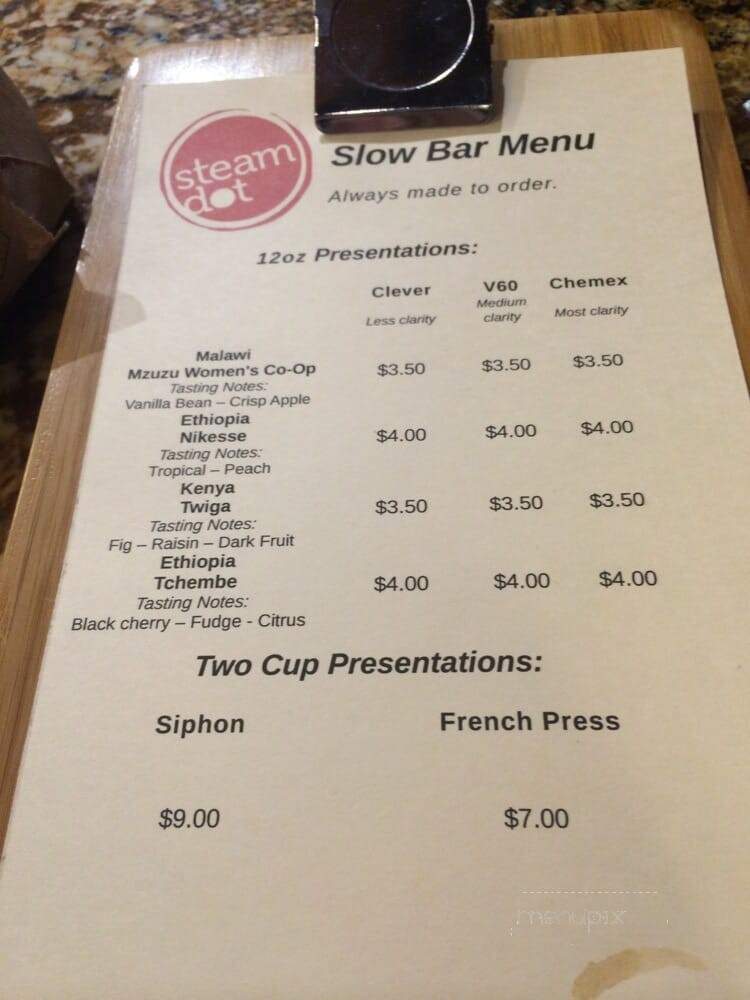 Steamdot - Anchorage, AK menu_pic