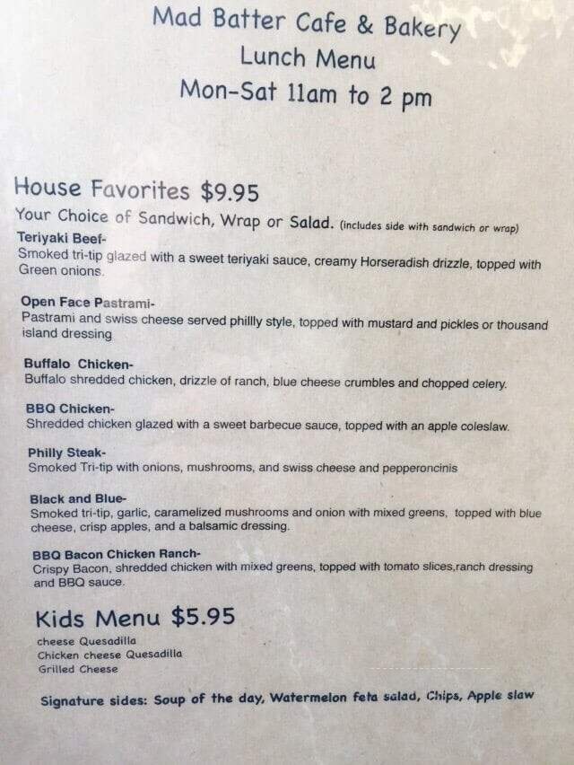 The Mad Batter Cafe & Bakery - Henderson, NV menu_pic