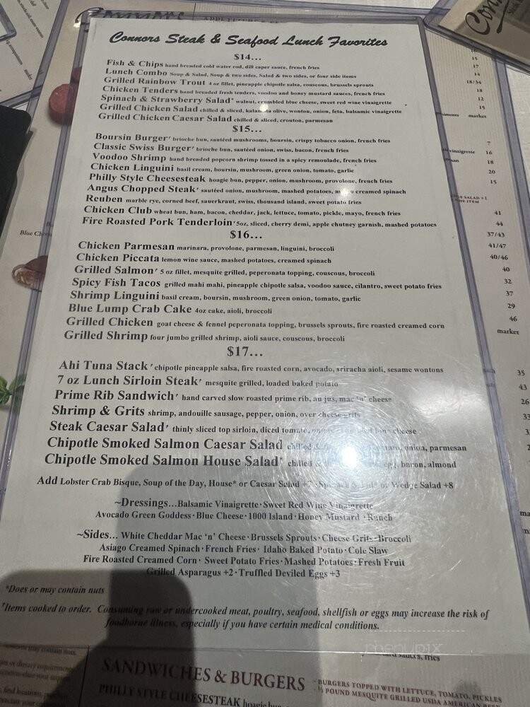 Connors Steak & Seafood - Huntsville, AL menu_pic