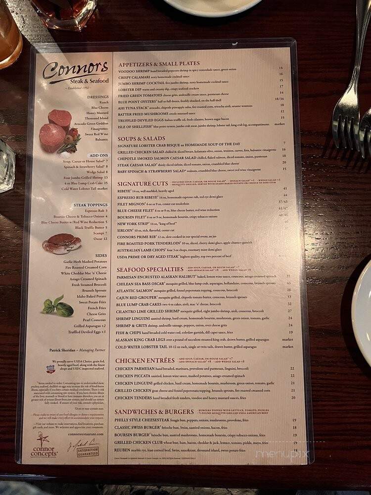 Connors Steak & Seafood - Huntsville, AL menu_pic
