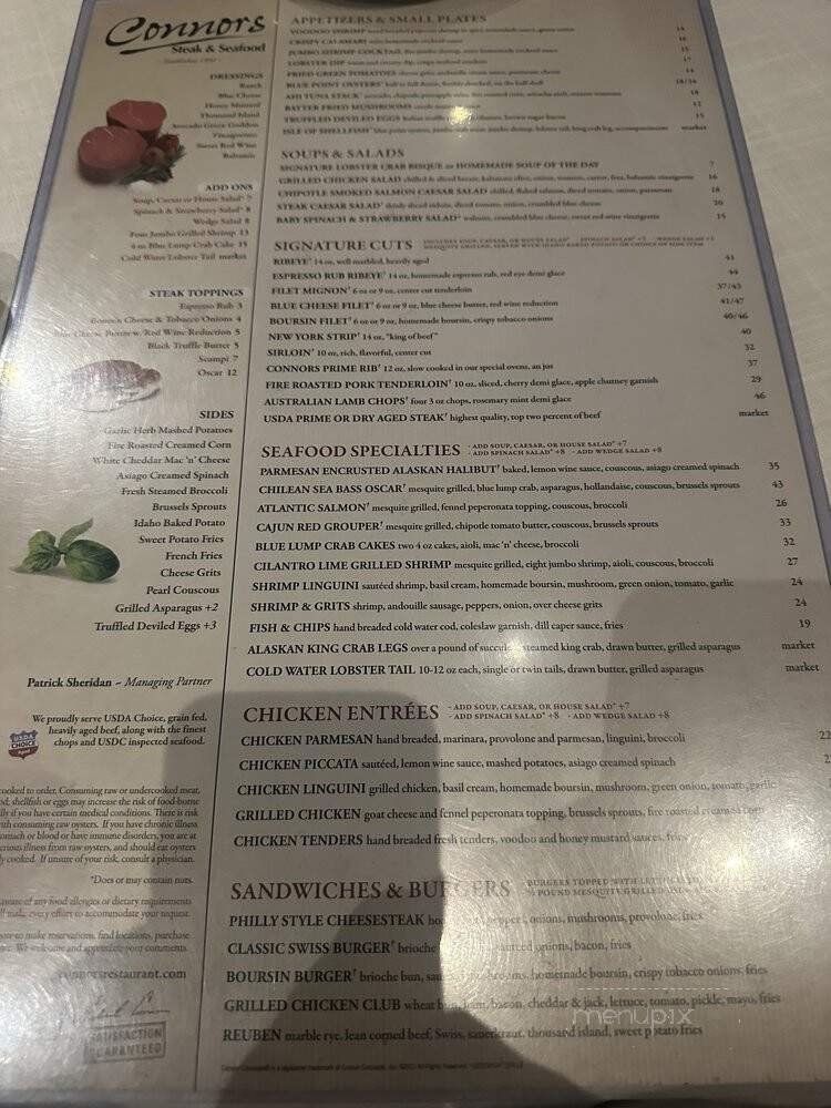 Connors Steak & Seafood - Huntsville, AL menu_pic