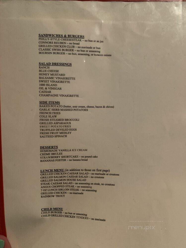 Connors Steak & Seafood - Huntsville, AL menu_pic