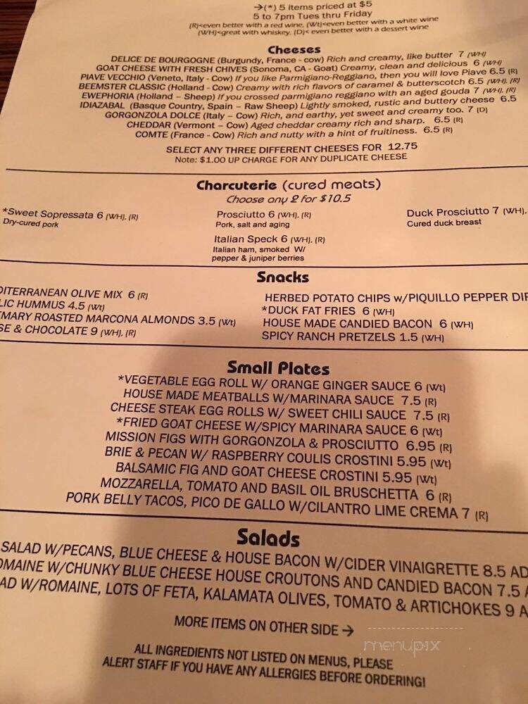 Winedown Cafe - West Reading, PA menu_pic