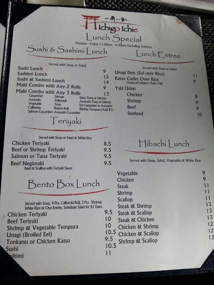 Ichigo Ichie - East Providence, RI menu_pic