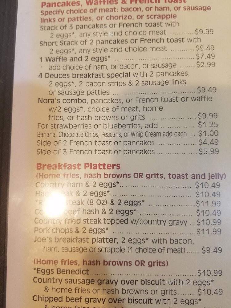 Joes Cafe - Sterling, VA menu_pic
