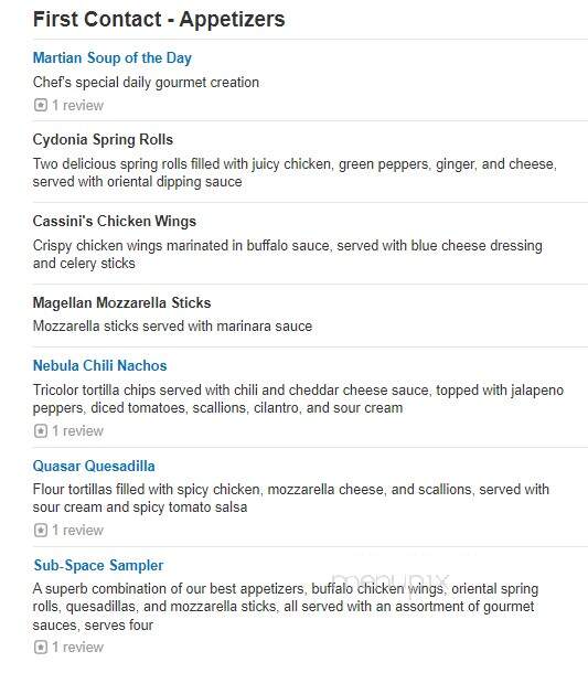 Mars 2112 - New York, NY menu_pic