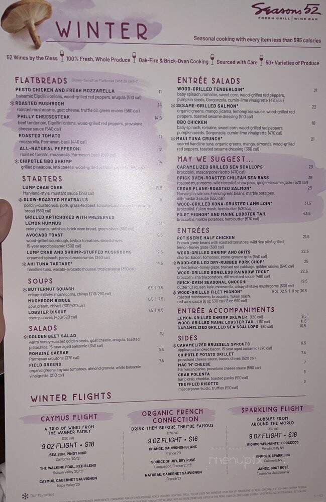 Seasons 52 - Schaumburg, IL menu_pic