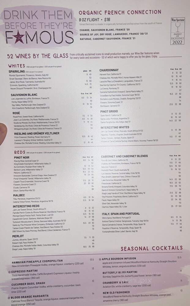 Seasons 52 - Schaumburg, IL menu_pic