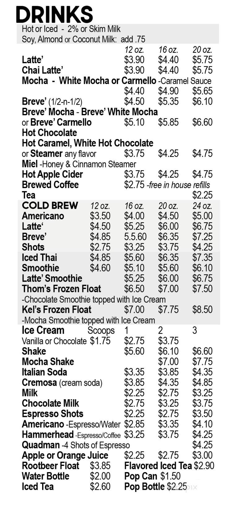 Red Rooster Coffee House - Aberdeen, SD menu_pic