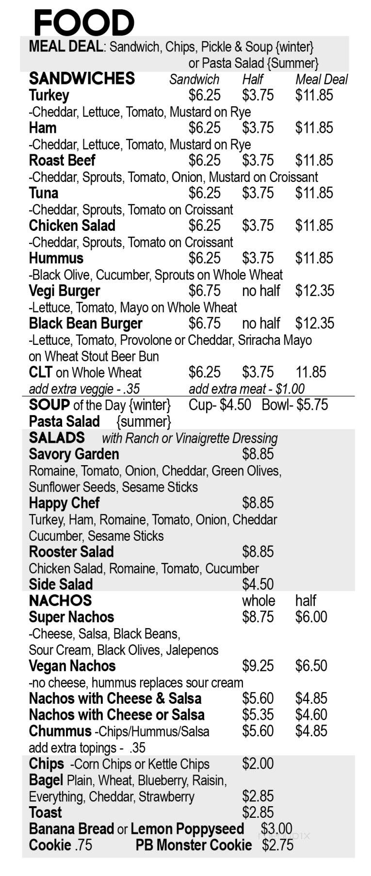 Red Rooster Coffee House - Aberdeen, SD menu_pic
