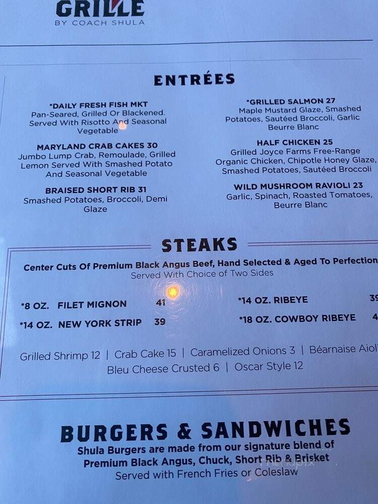 Shula's 347 Grill - Lake Mary, FL menu_pic