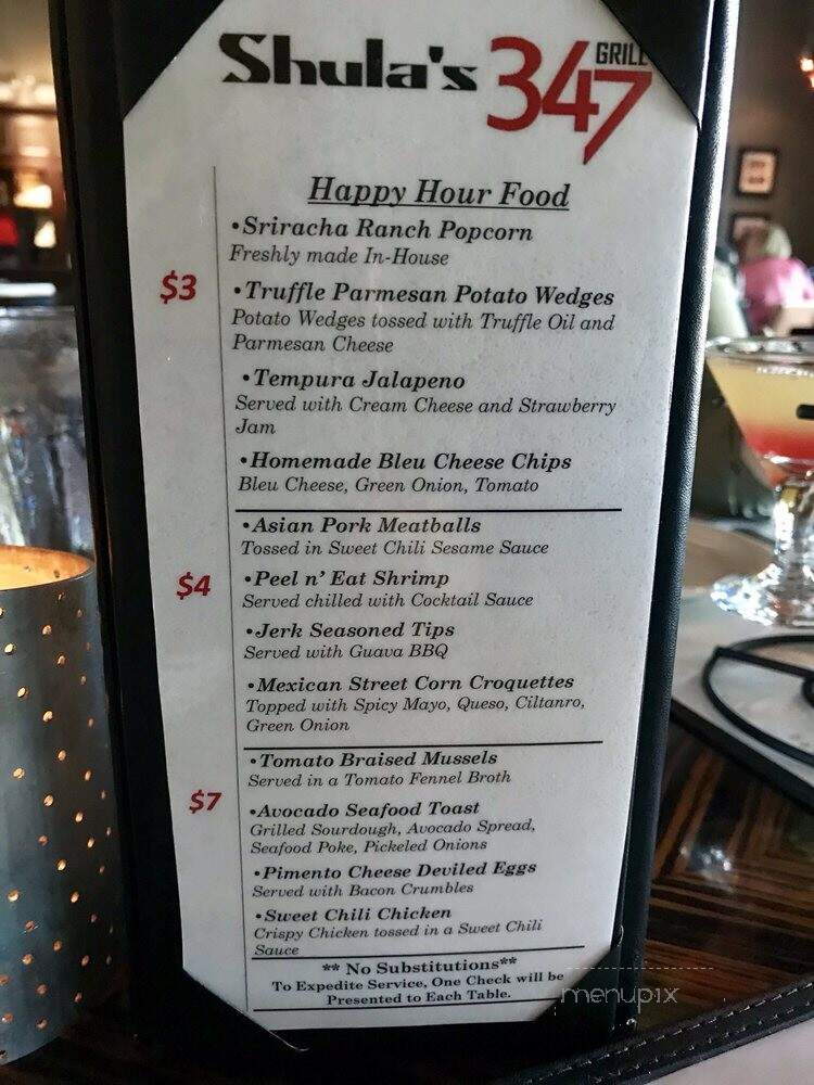 Shula's 347 Grill - Lake Mary, FL menu_pic