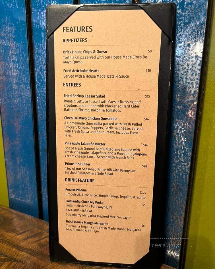 Brickhouse Grill - Huntington, IN menu_pic