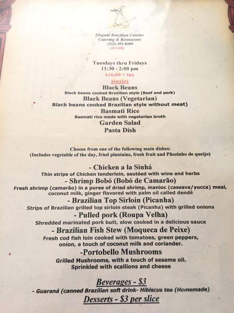 Sinha Elegant Brazilian Cuisine - Chicago, IL menu_pic
