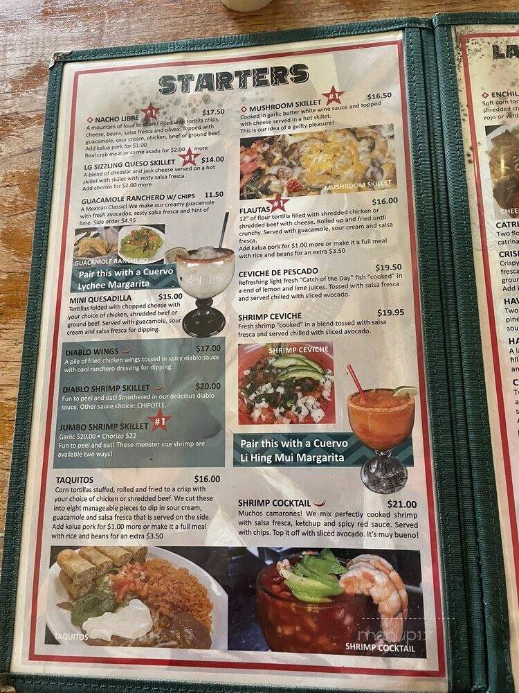 Mexico Lindo - Kailua, HI menu_pic