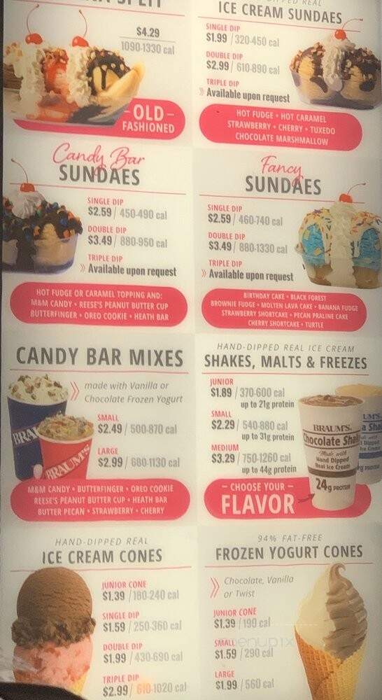Braum's Ice Cream & Dairy - Garland, TX menu_pic