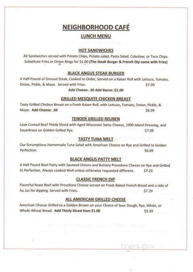 Neighborhood Cafe - Fort Walton Beach, FL menu_pic